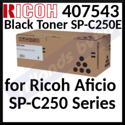 Ricoh 407543 Original BLACK Toner Cartridge Type SP-C250E (2000 Pages)